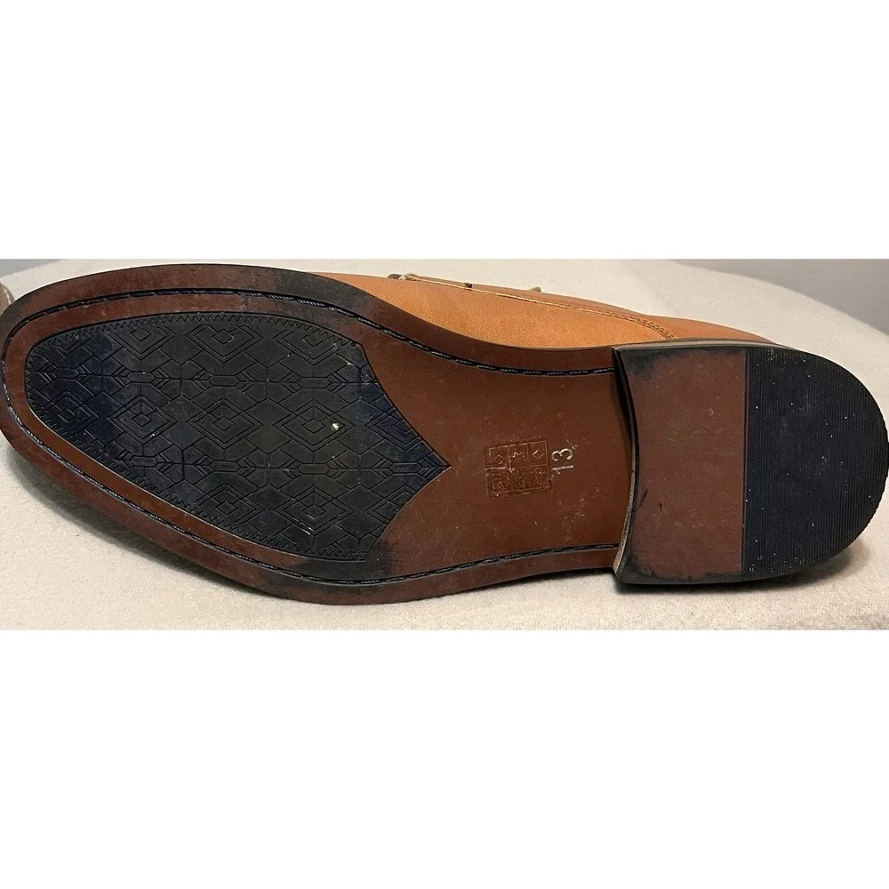 Zriang‎ Mens Dress Lace Up Oxfords Polished Brown Sz 13